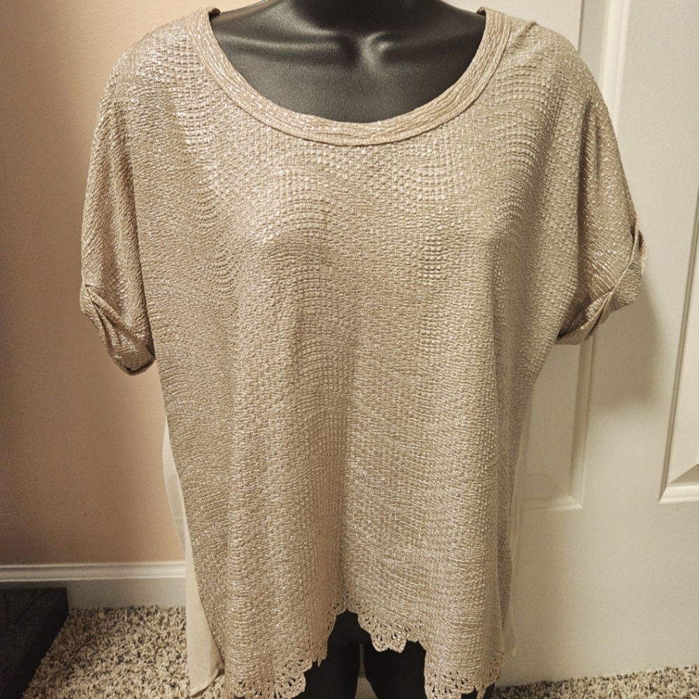 Miss Me Sparkly Sheer Back Top